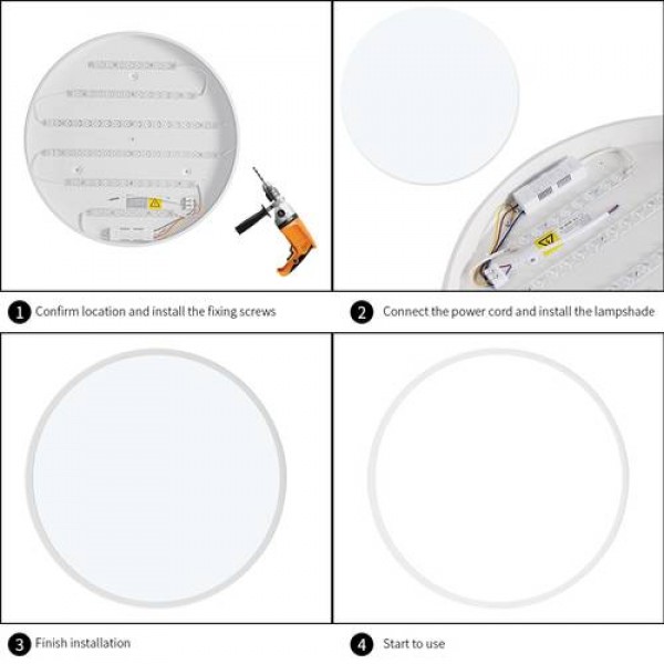 500mm 36W Ultra Slim LED Panel Ceiling Lamp With Remote Control 
