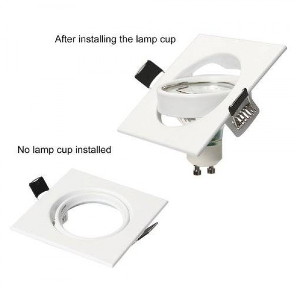 10x Recessed Ceiling Downlights Mounting Frame Adjustable Square White 