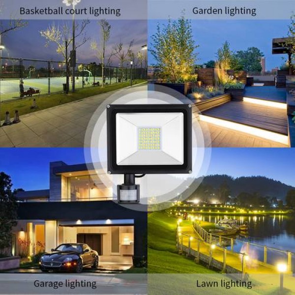 30W LED Motion Sensor Outdoor Flood Light Warm White Spot Lamp Waterproof 220V 