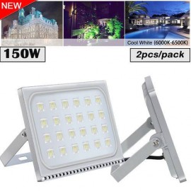 2pcs Ultraslim 150W LED Floodlight Outdoor Security Lights 110V Cool white