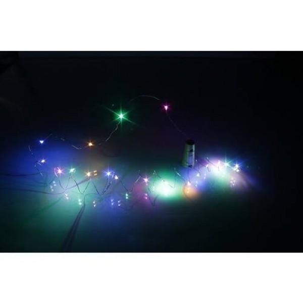 2m 20 LED Mini Bottle Stopper Lamp String Bar Decoration String Light Warm White and Colorful Light Earth Yellow 