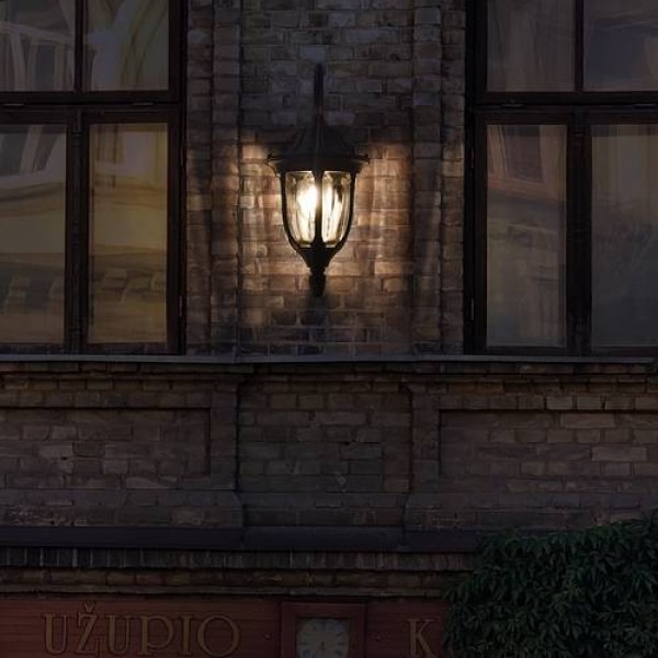 Antique Retro Wall Light Vintage Exterior Outdoor Brass Lantern Lamp Fixture 
