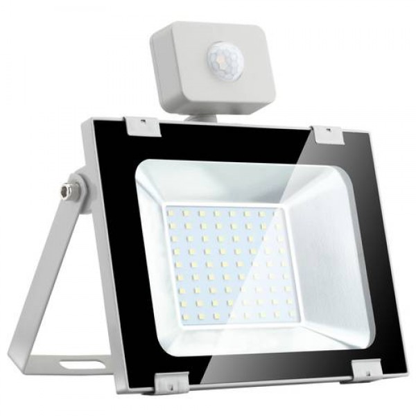 50W LED Ultra-thin Floodlight Outdoor Motion Sensor LED Floodlight Cool White 