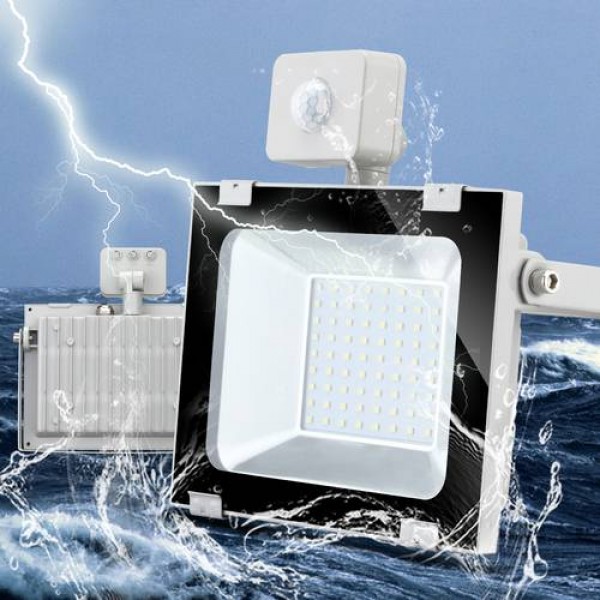 50W LED Ultra-thin Floodlight Outdoor Motion Sensor LED Floodlight Cool White 