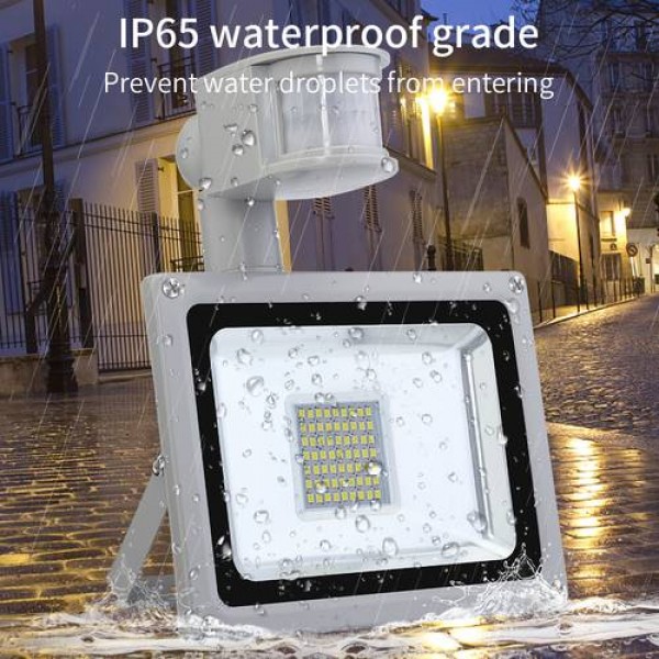 30W LED Motion Sensor Floodlight Waterproof LED Working Light Cool White US 