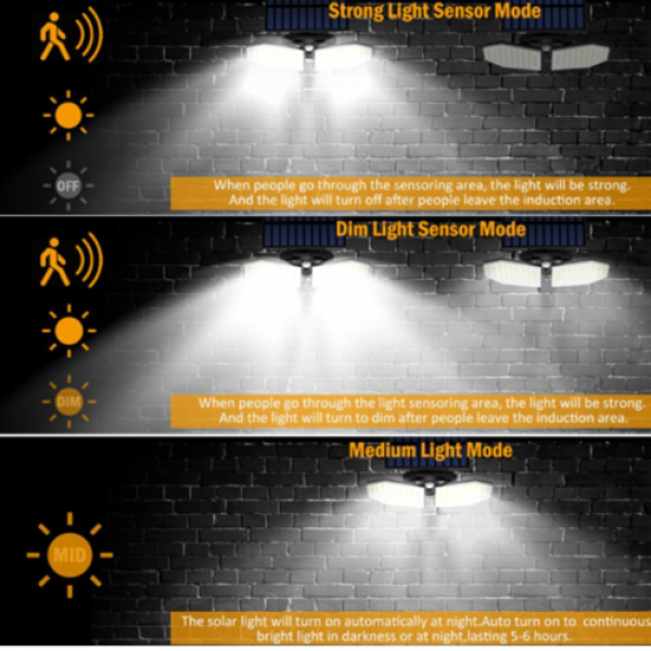 78LED Solar Wall Light PIR Motion Sensor Outdoor Garden Security Flood light 
