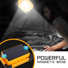 100W LED Flashlight Solar Energy Work Light USB Rechargeable Camping Lamp