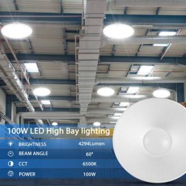 100W LED High Bay Light Warehouse Workshop Garage Lights Cool White UK