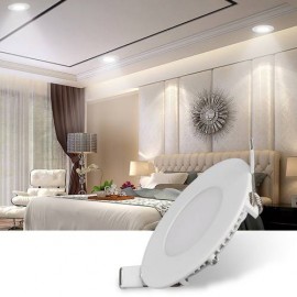 6W Ultra Slim Round LED Ceiling Light Panel Flush Mount Fixture Cool White