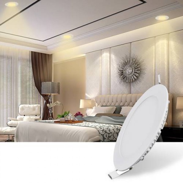 9W Ultra Slim Round LED Ceiling Light Panel Flush Mount Fixture Nature White 