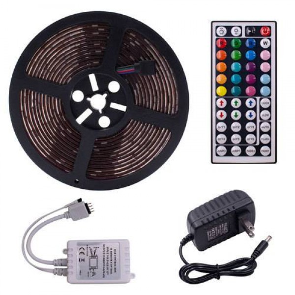 Plastic 150-LED 12V-5050RGB IR44 Light Strip Set with IR Remote Controller 