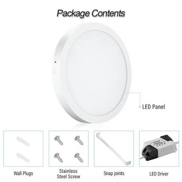 18W Round LED Ceiling Light DownOffice Panel Flush Mount Fixture Warm White 