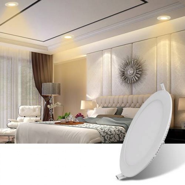 15W Ultra Slim Round LED Ceiling Light Panel Flush Mount Fixture Warm White 