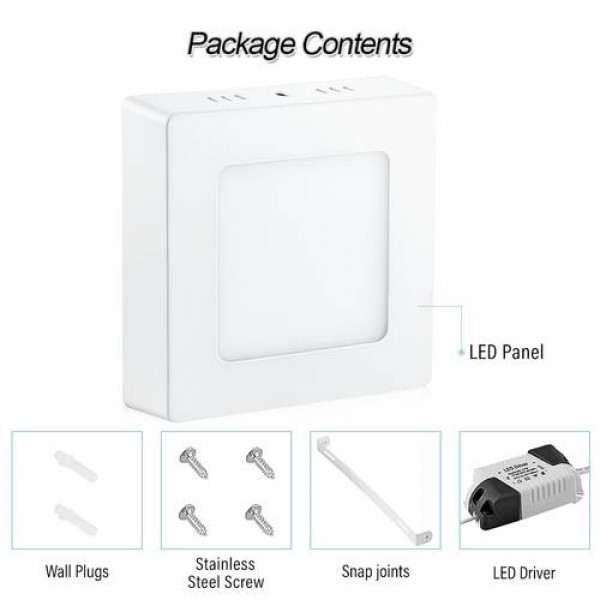 6W Square LED Ceiling Light DownOffice Panel Flush Mount Fixture Warm White 