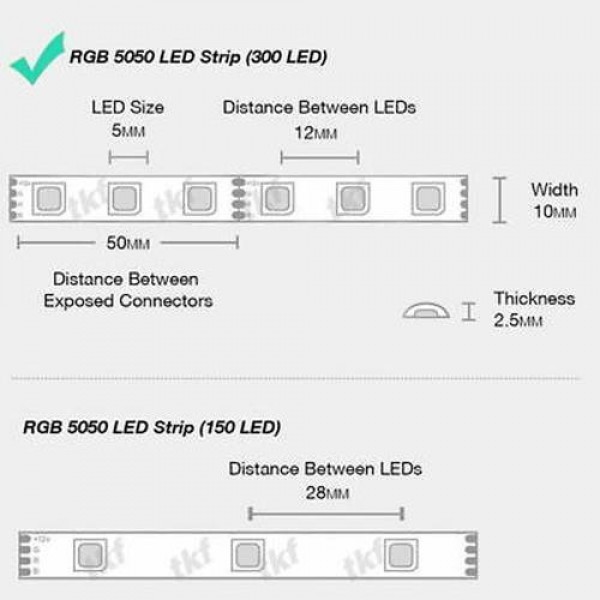 5M RGB 5050 LED Schlauch Leiste Streifen Stripe Sound Sensor + Musik Controller 