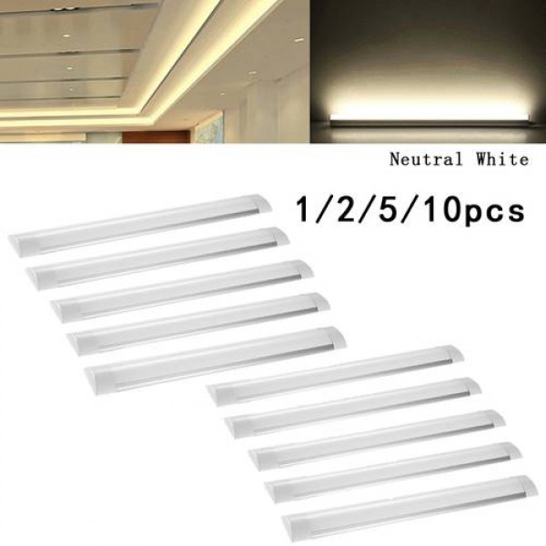 10x 60cm LED Tube Tube Lamp Ceiling Light Bar Fluorescent Tube Neutral White