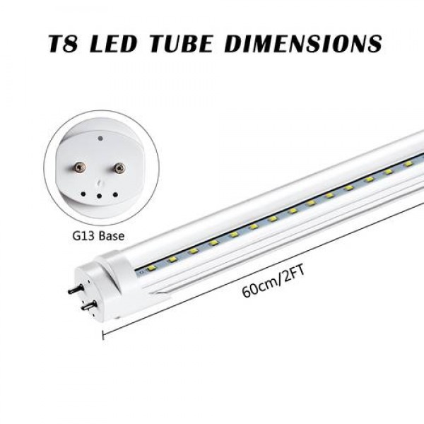 2/4pcs 60cm Transparent T8 Light Tube LED Tube Light Mounted Lamp Warm white AU 