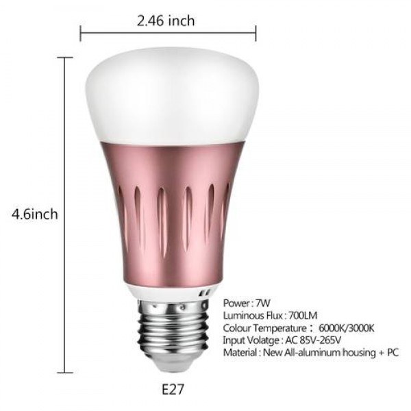 2pcs 7W E27 Golden Energy Saving LED Bulbs Light Lamp Home Emergency Warm White 