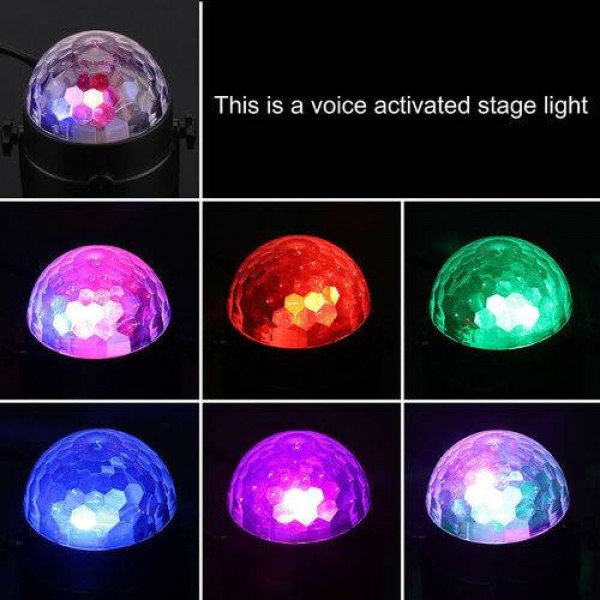 Sound Active RGB LED Stage Light Crystal Ball Disco DJ Party Remote Control 